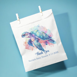 Sachets En Papier Baby shower de la tortue de mer