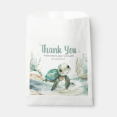 Sachets En Papier Baby shower de la tortue de mer (Devant)