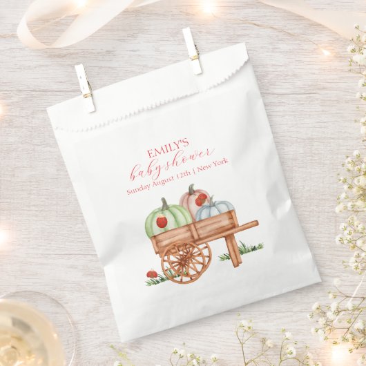 Sachets En Papier Baby shower de Labybug de Citrouille moderne rusti (Coupé)