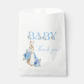 Sachets En Papier Baby shower de lapin bleu mignon Peter (Devant)