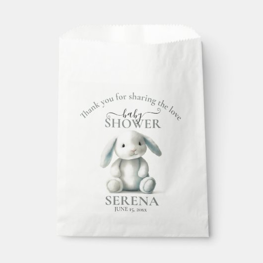 Sachets En Papier Baby shower de lapin farci de boue (Devant)