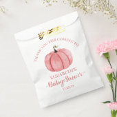 Sachets En Papier Baby shower de Merci de Citrouille rose (Scellé)