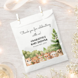 Sachets En Papier Baby shower de Merci des animaux des bois