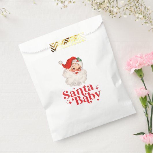 Sachets En Papier Baby shower de Noël Retro Père Noël Baby (Scellé)