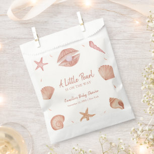 Sachets En Papier Baby shower de perles Neutral Summer Ocean Seashel