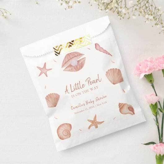 Sachets En Papier Baby shower de perles Neutral Summer Ocean Seashel (Scellé)