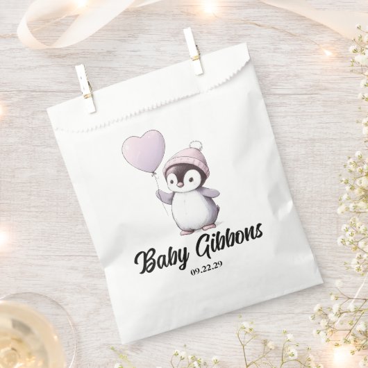 Sachets En Papier Baby shower de pingouin (Coupé)