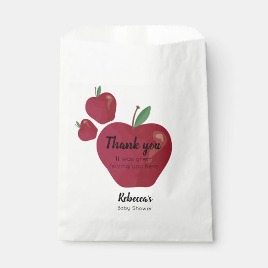 Sachets En Papier Baby shower de pomme rouge (Devant)
