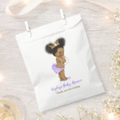 Sachets En Papier Baby shower de princesse violette afro-américaine (Coupé)