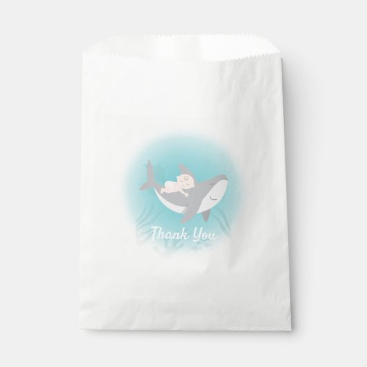 Sachets En Papier Baby shower de requin doux (Devant)