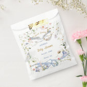 Sachets En Papier Baby shower de ruban Fleur sauvage Stork (Scellé)