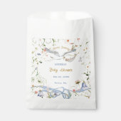 Sachets En Papier Baby shower de ruban Fleur sauvage Stork (Devant)