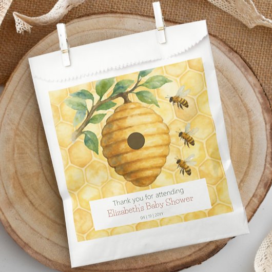Sachets En Papier Baby shower de ruche d'abeilles
