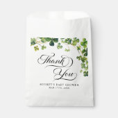 Sachets En Papier Baby shower de script de petit Shamrock aquarelle (Devant)
