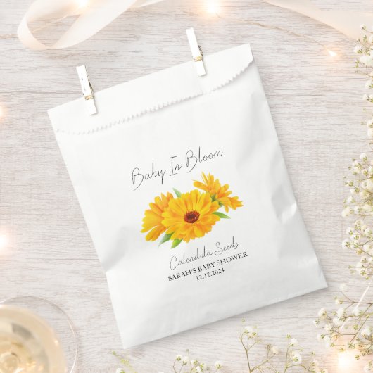 Sachets En Papier Baby shower de semences Baby In Bloom l Calendula (Coupé)