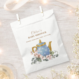 Sachets En Papier Baby shower de thé Fleur sauvage vintage