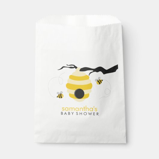 Sachets En Papier Baby shower des abeilles (Devant)