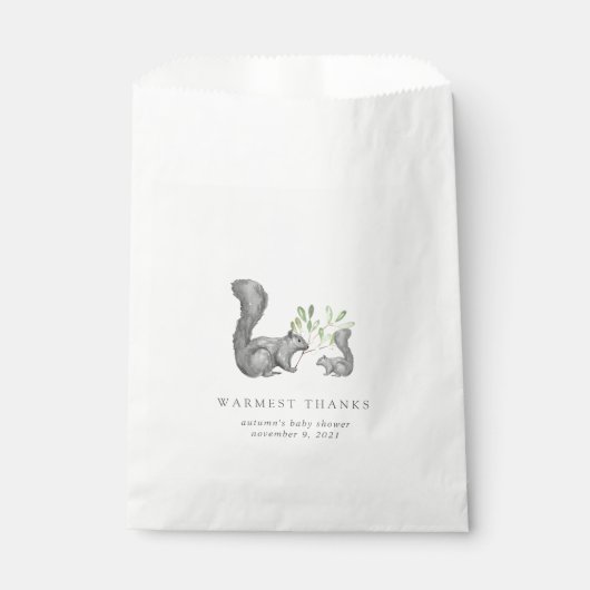 Sachets En Papier Baby shower des amis de Woodland (Devant)