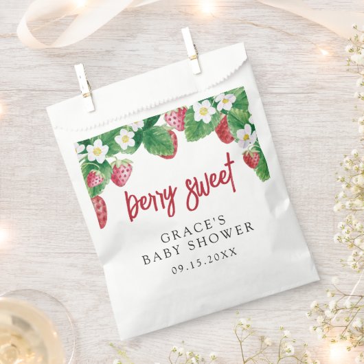 Sachets En Papier Baby shower d'été aux fraises (Coupé)