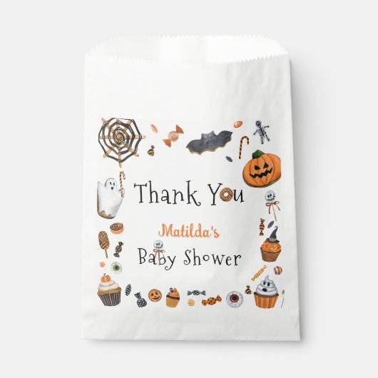 Sachets En Papier Baby shower d'Halloween de Little Boo (Devant)