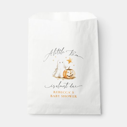 Sachets En Papier Baby shower d'Halloween du Citrouille fantôme mign (Devant)