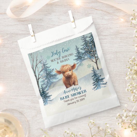 Sachets En Papier Baby shower d'hiver de la Vache Sainte-Vache sur l (Coupé)
