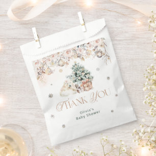 Sachets En Papier Baby shower d'hiver de l'ours polaire mignon Favor