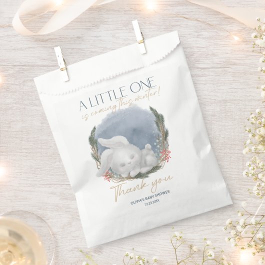 Sachets En Papier Baby shower d'hiver moelleux Bunny (Coupé)
