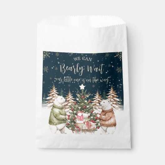 Sachets En Papier Baby shower d'hiver Ours polaire Snowflake (Devant)