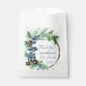 Sachets En Papier Baby shower d'hiver pins enneigés en faveur (Devant)