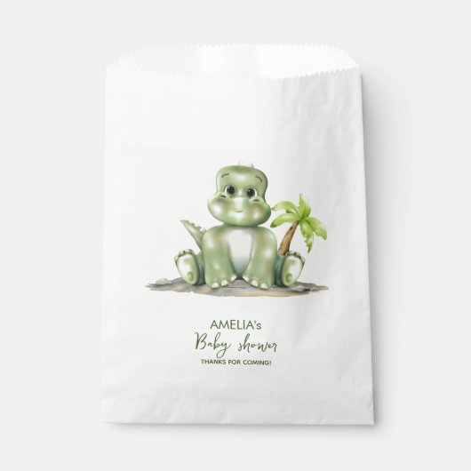 Sachets En Papier Baby shower Dinosaur (Devant)