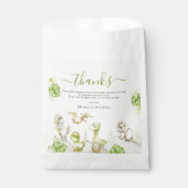 Sachets En Papier Baby shower Dinosaure Aquarelle Douce (Devant)