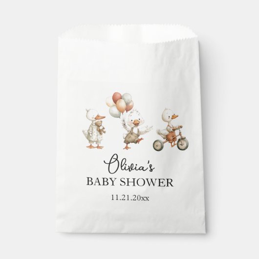 Sachets En Papier Baby shower d'oie (Devant)