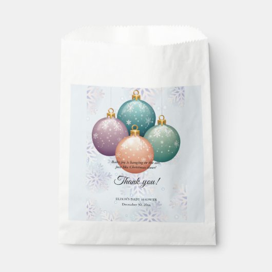 Sachets En Papier Baby shower d'ornement moderne Pastel Christmas (Devant)