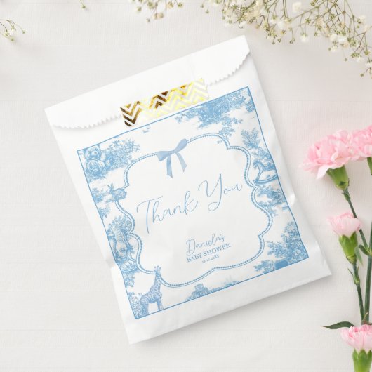 Sachets En Papier Baby shower d'ours bleu bleu français (Scellé)