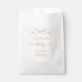 Sachets En Papier Baby shower d'ours en toile rose (Devant)