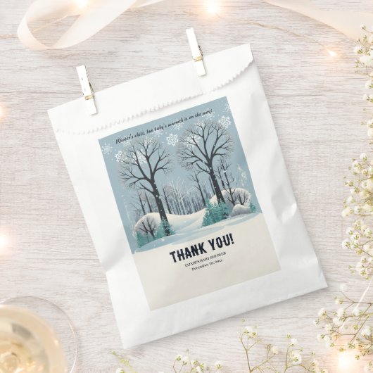 Sachets En Papier Baby shower Dreamwood Winter Forest Snowflakes (Coupé)