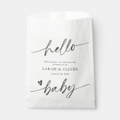 Sachets En Papier Baby-Shower Élégant Moderne Script (Devant)