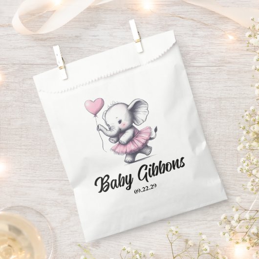 Sachets En Papier Baby shower éléphant (Coupé)