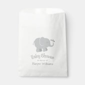 Sachets En Papier Baby shower éléphant moderne gris et blanc (Devant)