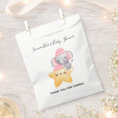 Sachets En Papier Baby shower éléphant rose personnalisé pour bébé (Coupé)