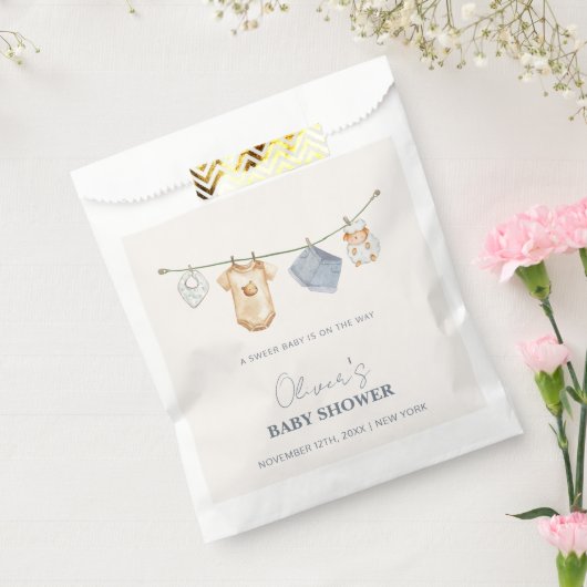 Sachets En Papier Baby shower en ligne Boho simple (Scellé)