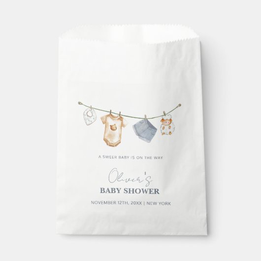 Sachets En Papier Baby shower en ligne Boho simple (Devant)