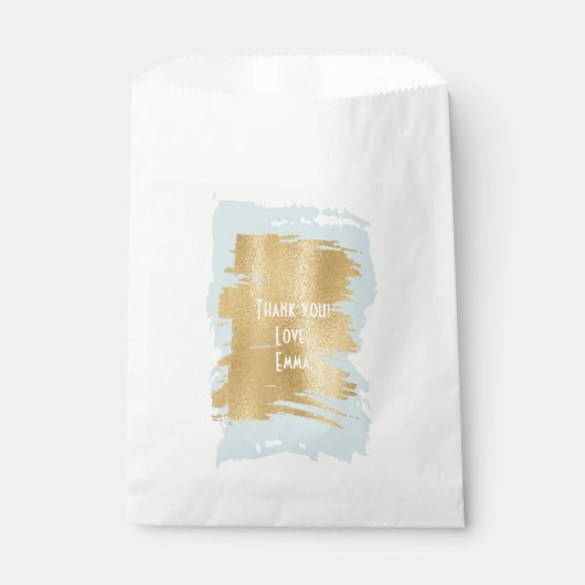 Sachets En Papier Baby shower Favoriser Sac "Classic Blue/Gold" (Devant)