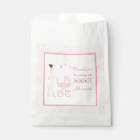 Baby Shower Femme Brune Damassé Rose
