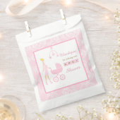 Sachets En Papier Baby shower femme rose Damask Blonde (Coupé)