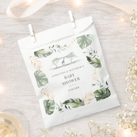 Sachets En Papier Baby shower Feuille Palm Safari Couples (Coupé)