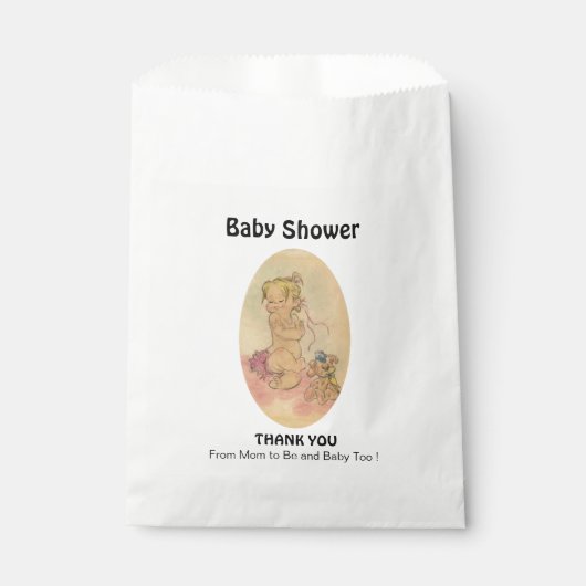 Sachets En Papier Baby shower fille (Devant)