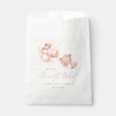 Sachets En Papier Baby shower fille en ballons rose Teddy mignon (Devant)