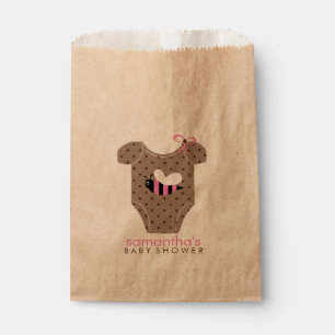 Sachets En Papier Baby shower fille en tenue d'abeilles